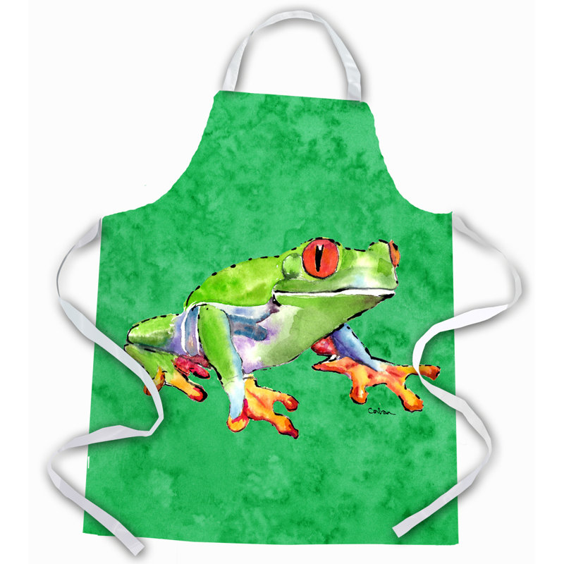 No Pattern Bib Apron, Green/Red