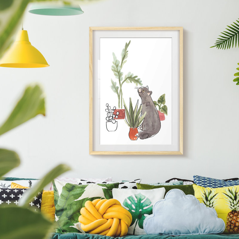 Toile à feuilles caduques I - Toile tendue avec châssis, Naturel, H 28,5 po x l 20,5 po