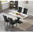 70inch Marble Dining Table, Luxurious 70" Kitchen Table with Printed Marble Tabletop and X-Shape Carbon Steel Pedestal, Modern Kitchen Dining Room Table for 8-131338019-131338021
