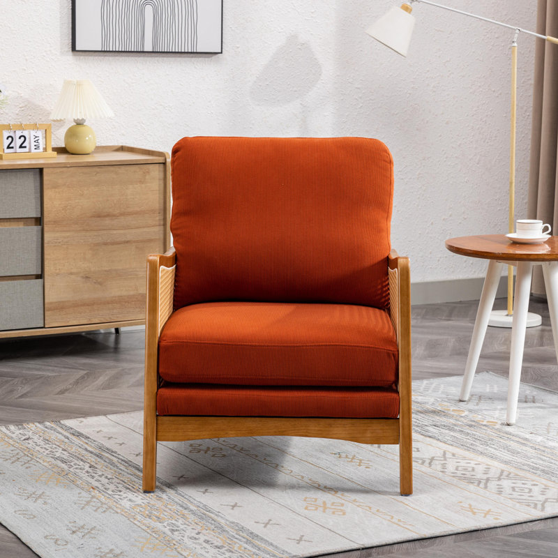 Fauteuil Breit, Velours orange