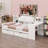 Wooden L-Shape Daybed With Storage Cabinets And Two Storage Drawers, Multi-Functional Bed With Study Desk And Built-In Bookshelf-1268309633-1268309634