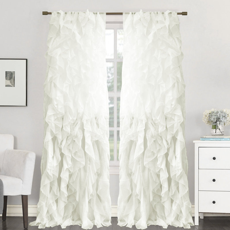 Fulda Semi Sheer Curtain Single Panel, Ivory, 50" W x 84" L