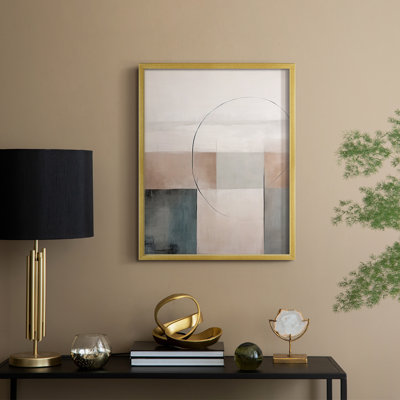 «Vintage Abstract Print», reproduction encadrée en bois massif