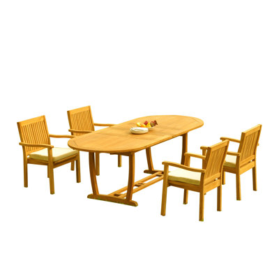 Kenyon Outdoor 11 - Piece Teak Dining Set