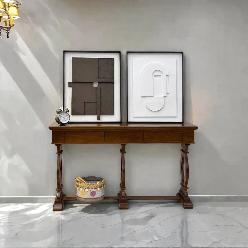 Console Retro Classical, H 31,5 po x l 55,12 po x P 15,75 po, Brun