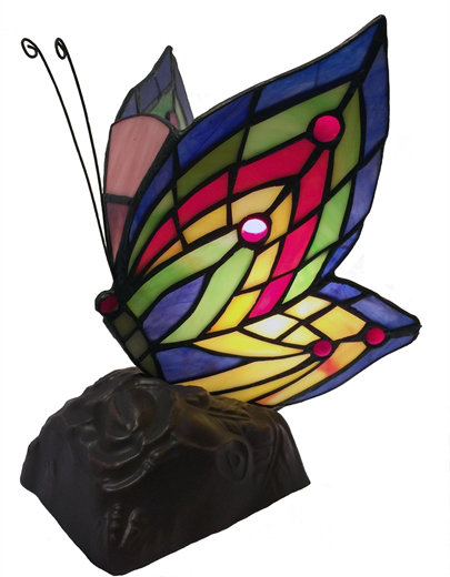 Lampe de table noire 10 po Sepanek, Rose / bleu / jaune