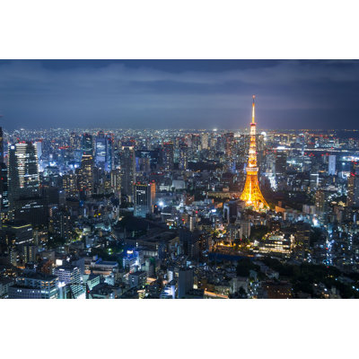 «Cellon Night View Of Tokyo» par - Photographie sur toile tendue