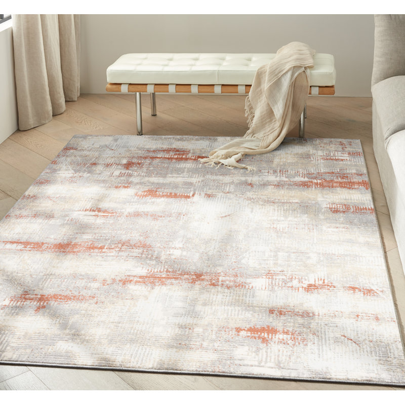 Tapis gris / beige CK951-IVMTC, Rectangle 5 pi 3 po x 7 pi 3 po