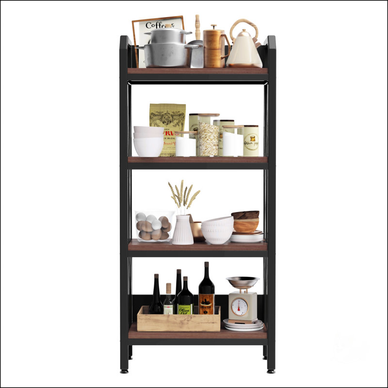 56.30'' Bakers Rack 4-Level Storage Shelves, (4 Shelves) 55.12"H x 25.59"W x 15.75"D
