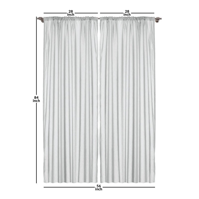 Mint and Pale Green Vintage Pattern Rod Pocket Curtains, 28" x 84"