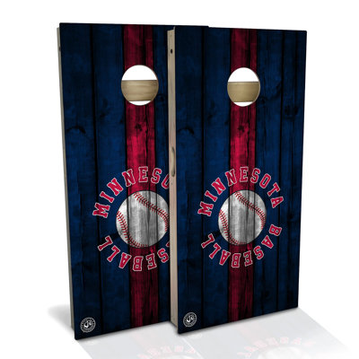 Minnesota Baseball Cornhole Board Set | Includes (2) Boards, (8) Bags & Optional Accessories