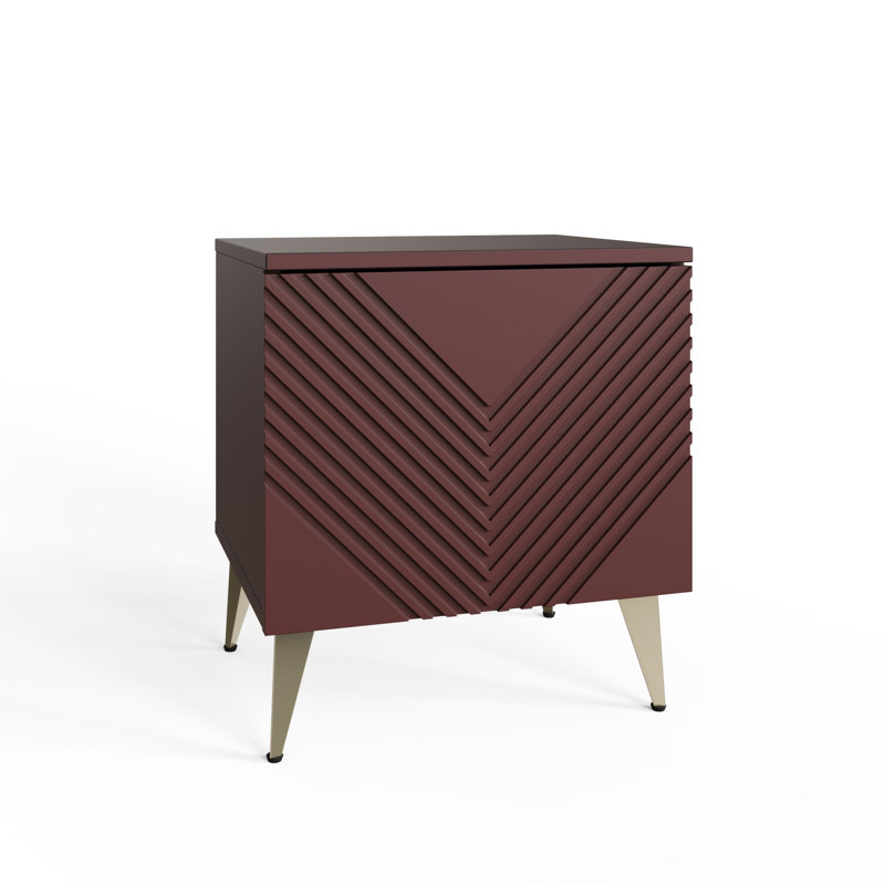 AVA Side Table with Storage , Red