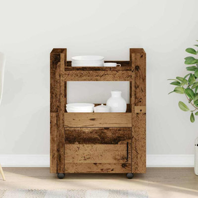 Kitchen Trolley Engineered Wood Organiser Food Tea Rack Multi Colours
