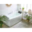Bithlo 1730mm x 810mm Corner Whirlpool Acrylic Bathtub with Faucet