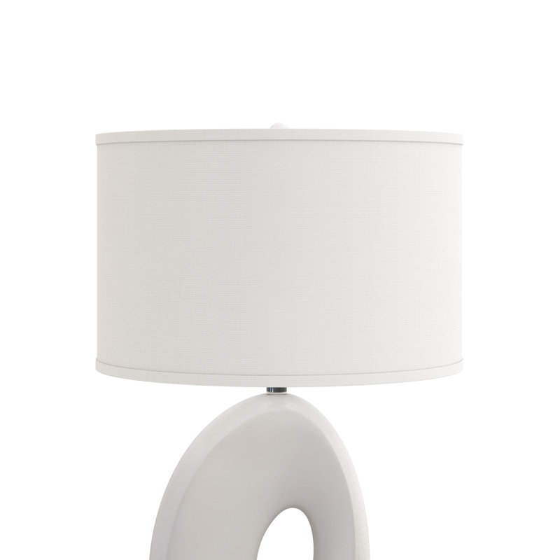 Eva - Lampe de table en résine de 30 po avec forme organique et finition blanche - finition blanche