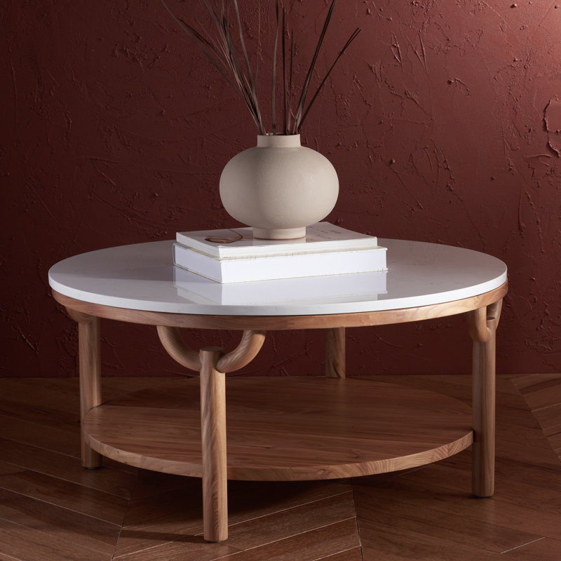Puck Marble Coffee Table, Natural