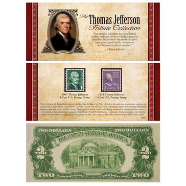 American Coin Treasures ' The Jefferson Tribute Collection with Rare 2 Bill