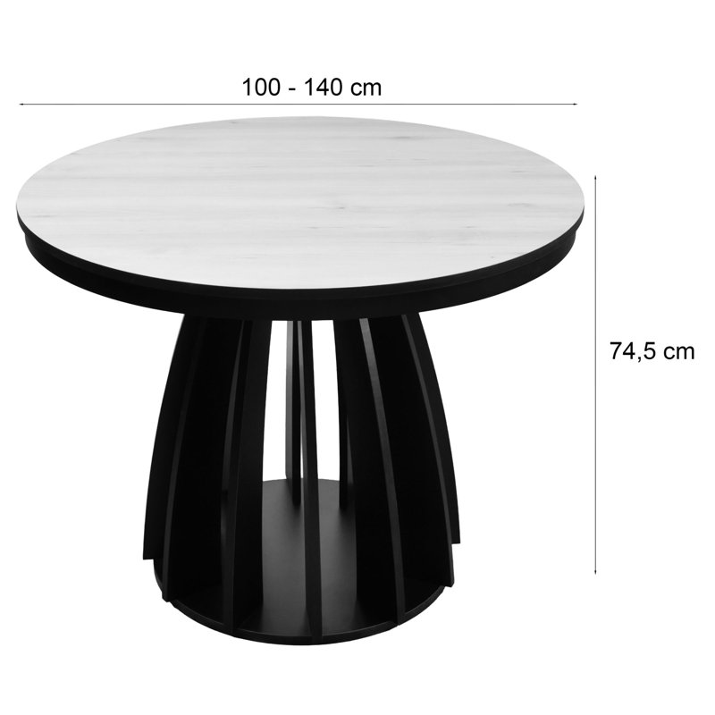 Diciffy extendable table 100-140x100 cm, Beige
