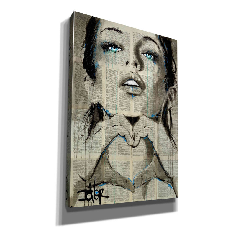 «All You Need is Love» par Loui Jover, art mural sur toile, H 26 po x l 18 po x P 0,75 po