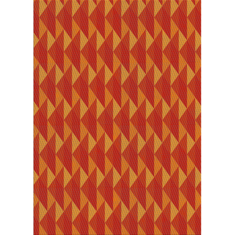Tapis de zone orange à motif, Rectangle 5 pi x 7 pi