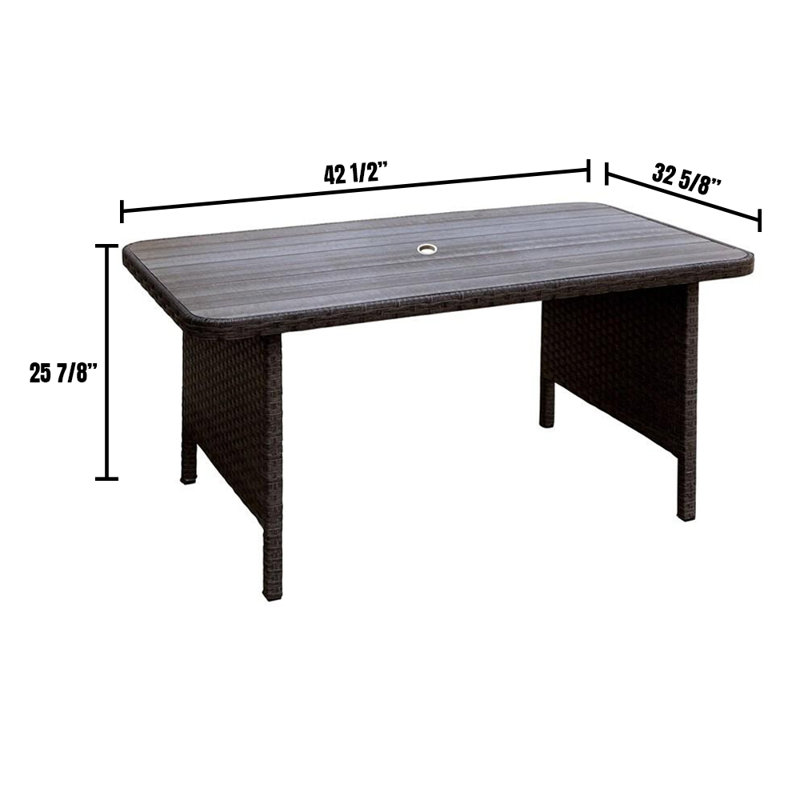 Table de salle à manger à mèches/en rotin Debi