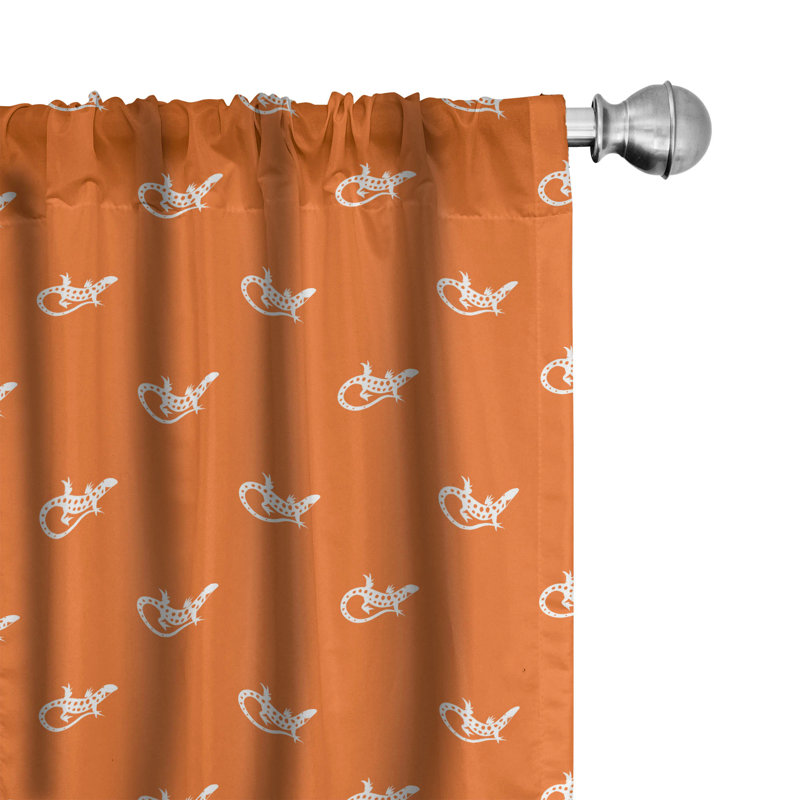 Gecko Semi-Sheer Rod Pocket Curtain Panels, 28" x 63"