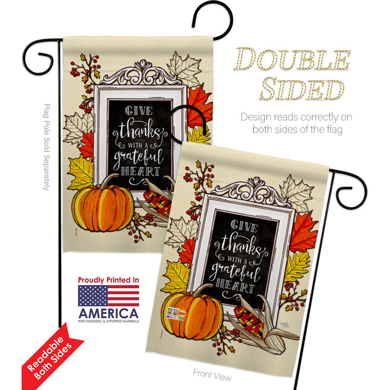 Double Sided 18.5'' H x 13'' W Polyester Thanksgiving Garden Flag