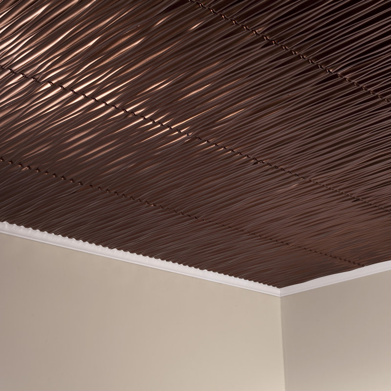 Panneau de plafond décoratif vertical en vinyle 2 pi x 2 pi FASÄDE Dunes, Bronze huilé