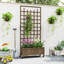 Wooden Trellis Planter Raised Beds for Garden with Wheels, Brown