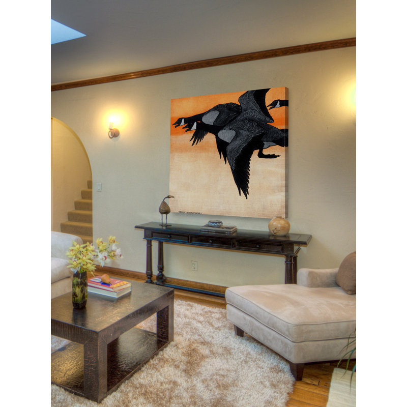 « canadian oies », reproduction d’art sur toile tendue, H 18 po x l 18 po x P 1,5 po