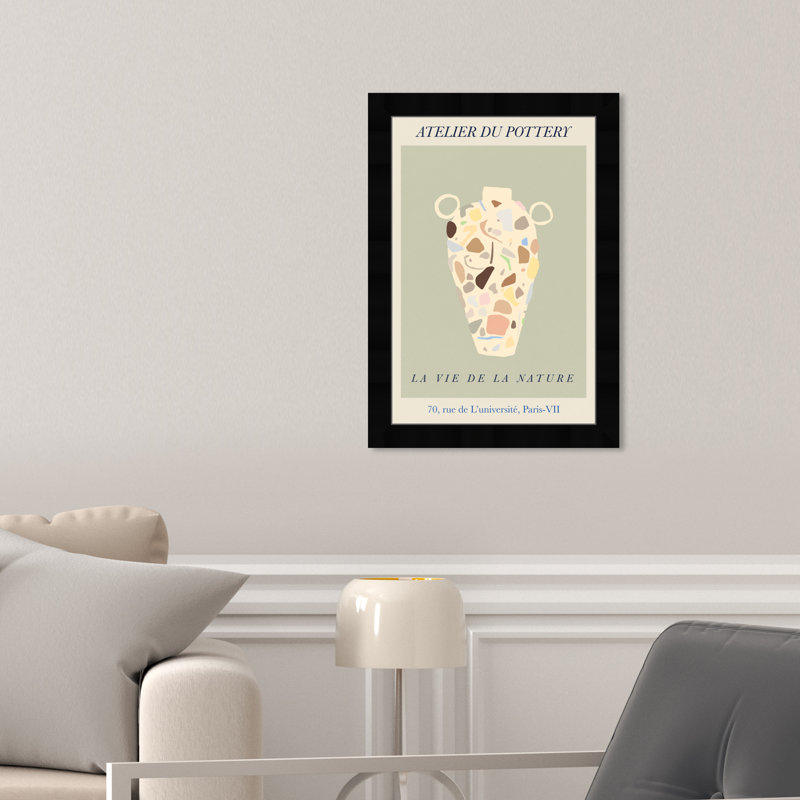 «French Terrazzo Vase» par Joss & Main - reproduction de cadre photo, Noir, H 17 po x l 12 po