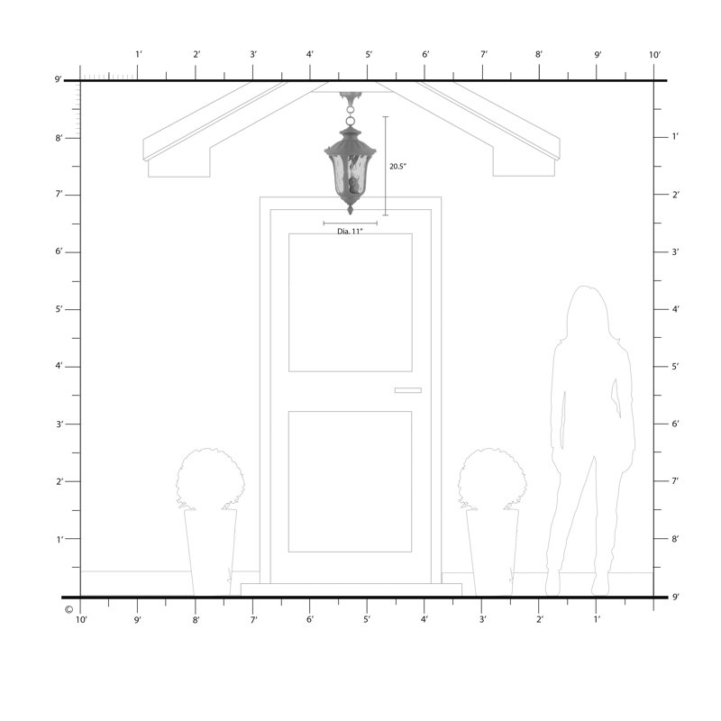 Arelene Outdoor Pendant, 20.5" H x 11" W, Textured White