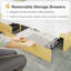 Bed Frame With 4 Storage Drawers, Storage Headboard, Platform Bed With Built-In USB Ports And Power Outlets-77668010