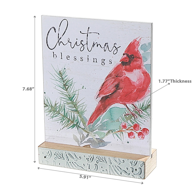 Plateau de table en bois avec les bénédictions du cardinal de Noël