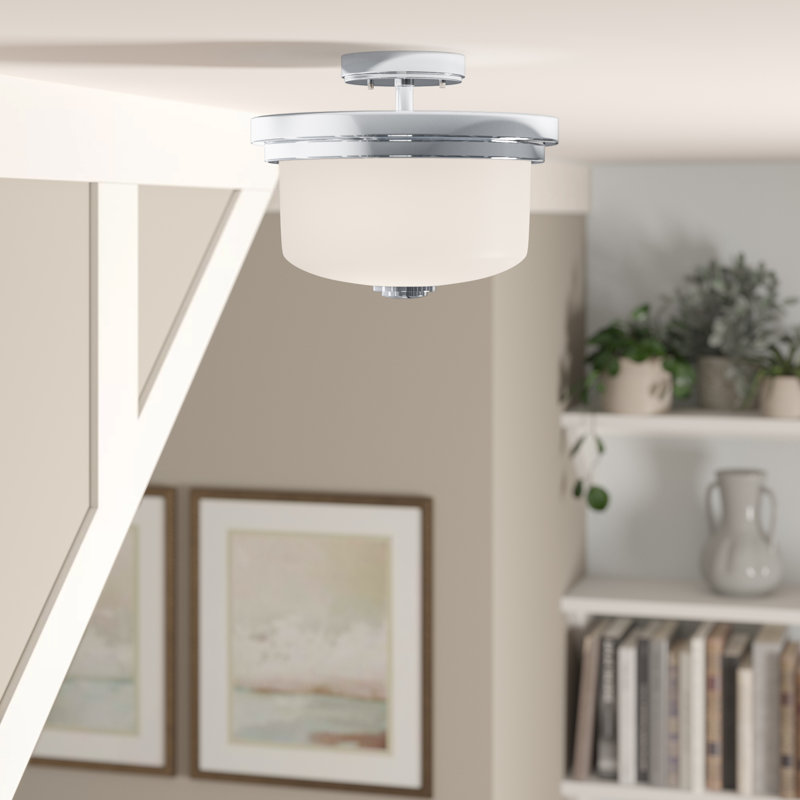 Plafonnier cylindrique semi-encastré à 2 lumières de 13 po Wiens