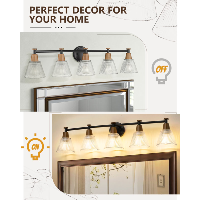 Maselek 5 - Light Dimmable Vanity Light, Black