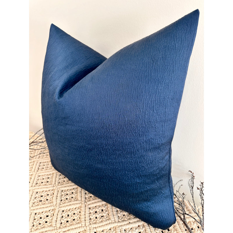 Abstract Square Cushion Cover, Navy 