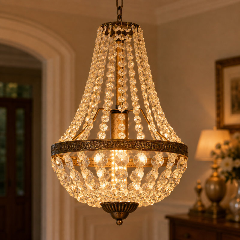 1 - Light Chandelier, Gold