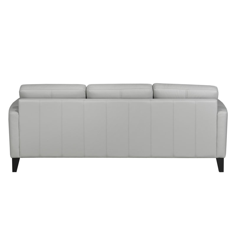 Brunet Upholstered 84'' Sofa, Slate Genuine Leather