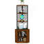 Tablette d'angle avec portes, armoire de coin de 65 po avec tablettes et porte-verres à vin, étagère de présentation de bibliothèque à 6 niveaux, support de rangement de coin autoportant pour la cuisine, le salon, le balcon