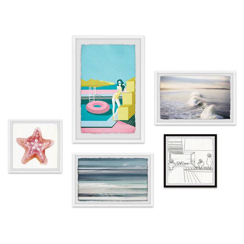 Affan Burst of Pink Pentaptych