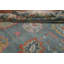 Tapis oriental bleu à motif floral Oushak 9 x 12