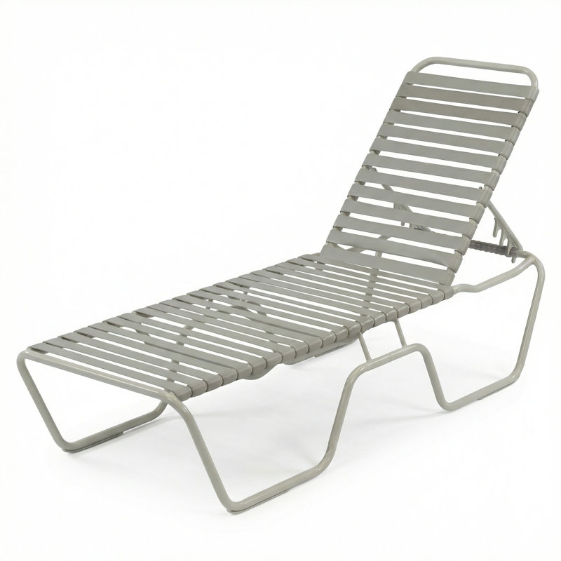 Armless Chaise, Gray Strap/Matte Gray
