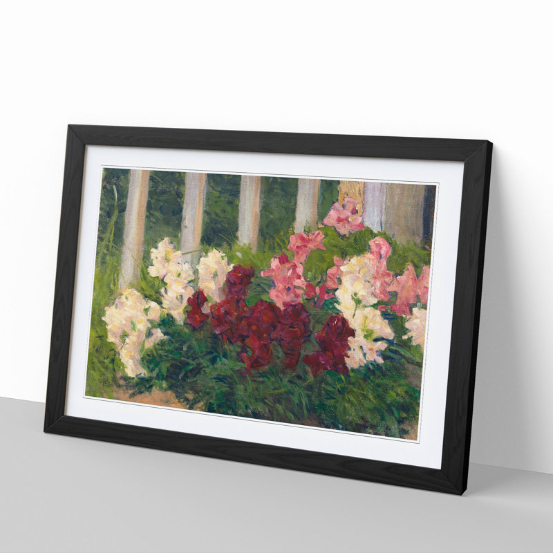 Flowers Vol.1 by Carl Moll - Picture Frame Painting, 36cm H x 48cm W x 2cm D, Black Framed