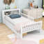 Lit plateforme simple en bois avec 2 tiroirs et tête de lit-1042345487