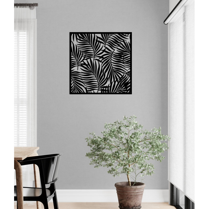 Metal Leaves Modern Art Wall Décor, Abstract Botanical Metal Decoration for New Home or Office Gift, 22" H x 22" W x 0.5" D