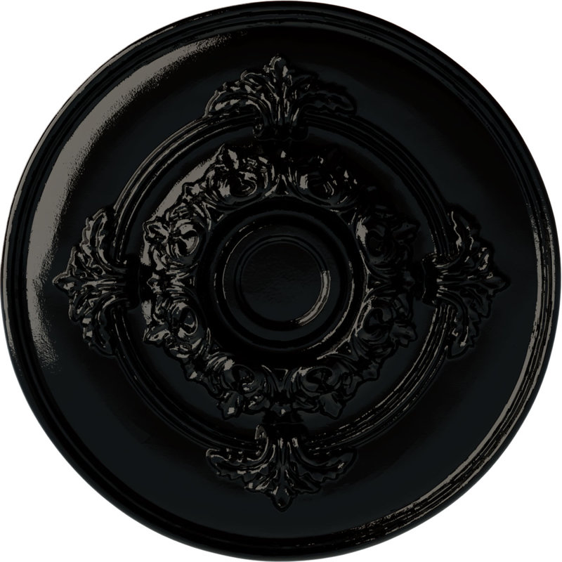 Médaillon de plafond H 13,75 po x l 13,75 po x P 1 po Monique, Perle noire