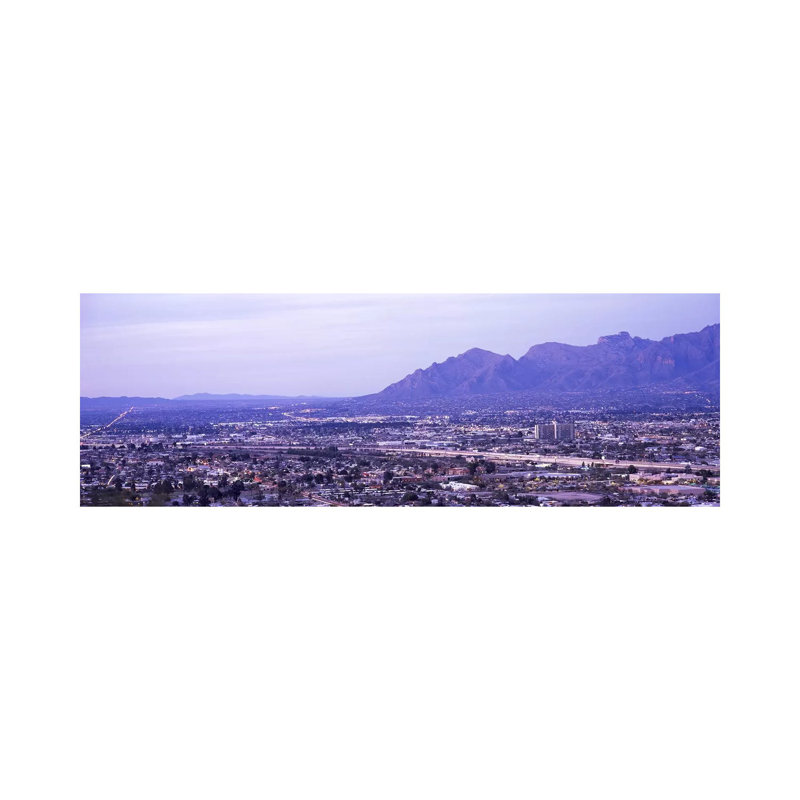 Aerial View Of A City, Tucson, Pima County, Arizona, USA - Wrapped Canvas Panoramic Print