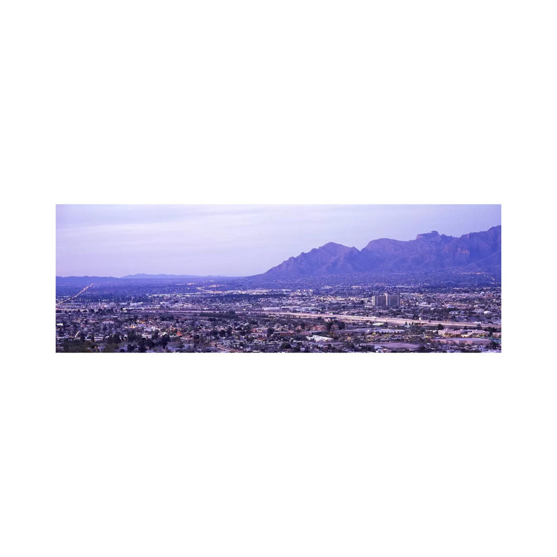 Aerial View of a City, Tucson, Pima County, Arizona, USA 1 Piece Wrapped Canvas Panoramic Wall Art