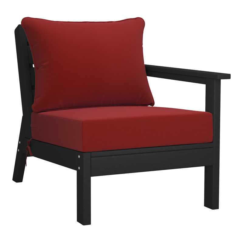 Deep Seating Right Arm Chair With Cushions, Red, Black